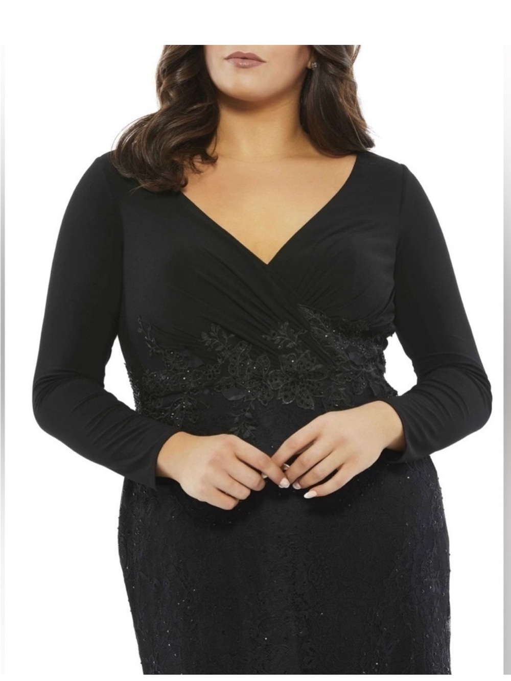 Mac Duggal Black Lace Long Evening Gown sz 14 🥂